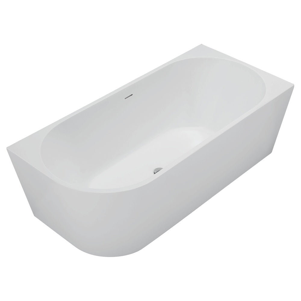 Fienza Isabella Corner Bath w/ Overflow Left Hand 1700mm Matte White FR67-1700L-MW-OF