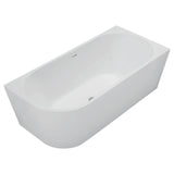 Fienza Isabella Corner Bath w/ Overflow Left Hand 1700mm Matte White FR67-1700L-MW-OF