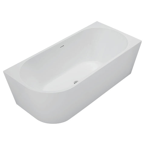 Fienza Isabella Corner Bath w/ Overflow Left Hand 1700mm Matte White FR67-1700L-MW-OF