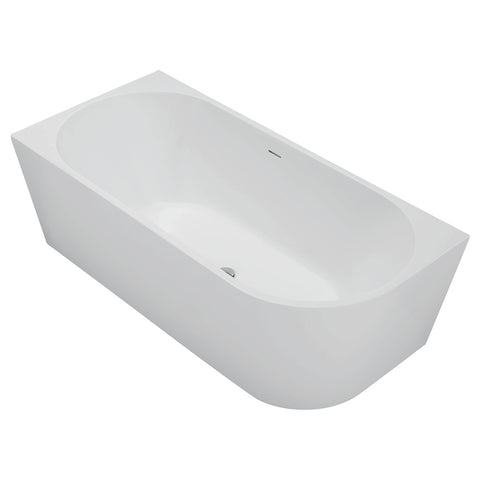 Fienza Isabella Corner Bath w/ Overflow Right Hand 1700mm Matte White FR67-1700R-MW-OF