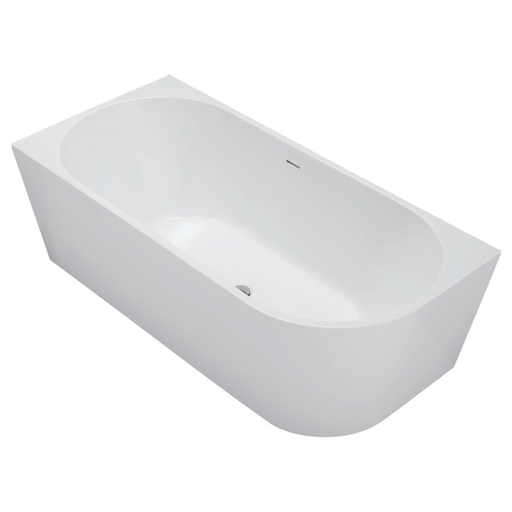 Fienza Isabella Corner Bath w/ Overflow Right Hand 1700mm Gloss White FR67-1700R-OF