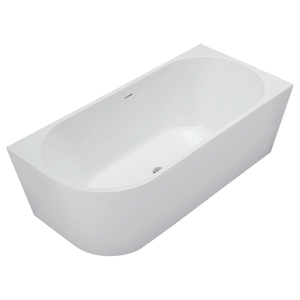 Fienza Isabella Corner Bath w/ Overflow Left Hand 1700mm Gloss White FR67-1700L-OF