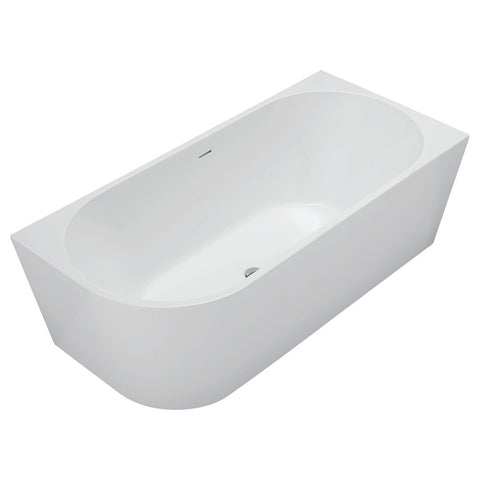 Fienza Isabella Corner Bath w/ Overflow Left Hand 1700mm Gloss White FR67-1700L-OF