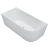 Fienza Isabella Corner Bath w/ Overflow Right Hand 1700mm Gloss White FR67-1700R-OF
