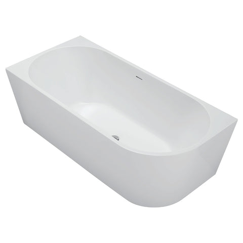Fienza Isabella Corner Bath w/ Overflow Right Hand 1700mm Gloss White FR67-1700R-OF