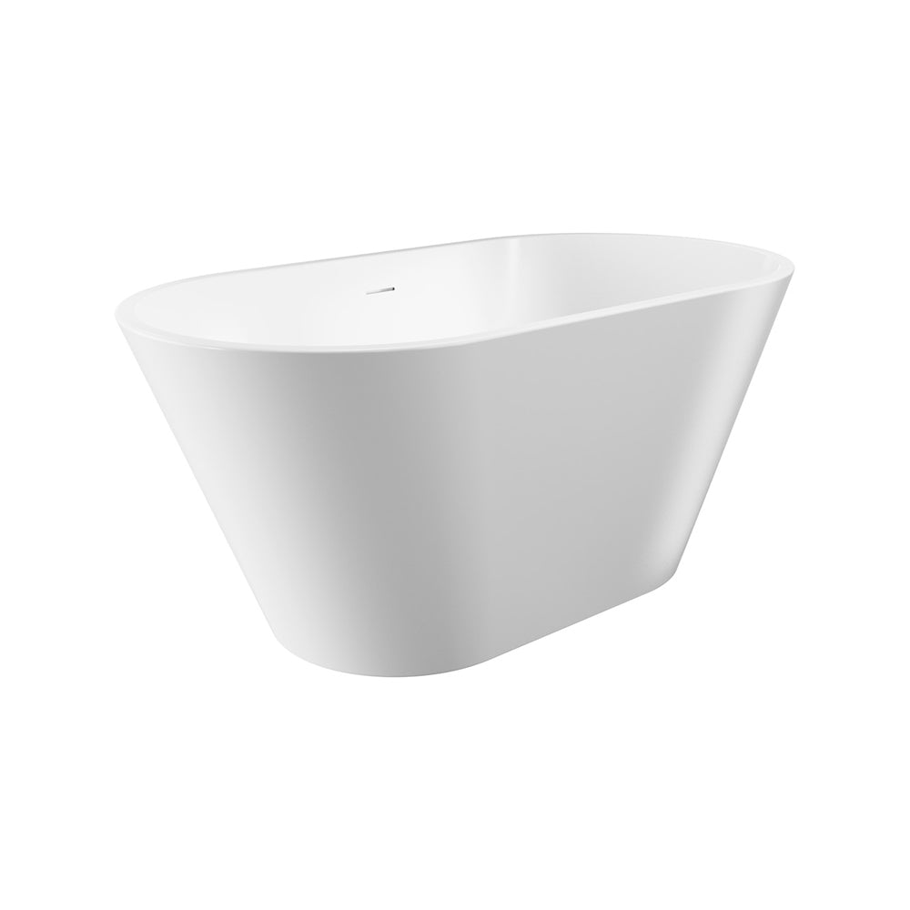 Fienza Austin Freestanding Acrylic Bath w/ Overflow (w/o Waste) 1300mm Gloss White FR71-1300-OF