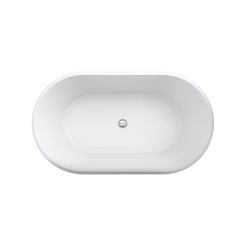 Fienza Austin Freestanding 1400mm Acrylic Bath with Overflow Gloss White FR71-1400-OF