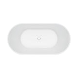 Fienza Eleanor Fluted Freestanding Acrylic Bath 1500mm w/ Overflow Gloss White FR711-1500-OF