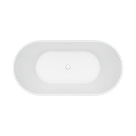 Fienza Eleanor Fluted Freestanding Acrylic Bath 1500mm w/ Overflow Gloss White FR711-1500-OF