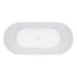 Fienza Eleanor Fluted Freestanding Acrylic Bath 1700mm w/ Overflow Gloss White FR711-1700-OF