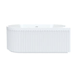 Fienza Eleanor Fluted Corner Bath Acrylic Bath (Left Hand) 1500mm w/ Overflow Gloss White FR713-1500L-OF