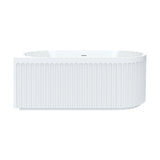 Fienza Eleanor Fluted Corner Bath Acrylic Bath (Right Hand) 1500mm w/ Overflow Gloss White FR713-1500R-OF