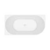 Fienza Eleanor Fluted Corner Bath Acrylic Bath (Right Hand) 1500mm w/ Overflow Gloss White FR713-1500R-OF