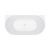 Fienza Eleanor Fluted Back To Wall Acrylic Bath 1500mm w/ Overflow Gloss White FR716-1500-OF