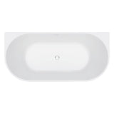 Fienza Eleanor Fluted Back To Wall Acrylic Bath 1700mm w/ Overflow Gloss White FR716-1700-OF