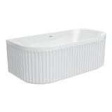 Fienza Eleanor Fluted Back To Wall Acrylic Bath 1700mm w/ Overflow Gloss White FR716-1700-OF