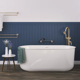 Fienza Windsor Acrylic Bath w/ Overflow 1500mm Gloss White FR72-1500-OF