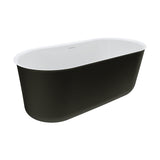Fienza Windsor Acrylic Bath w/ Overflow 1500mm Gloss White/Matte Black FR72-1500B-OF
