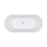 Fienza Windsor Acrylic Bath w/ Overflow 1500mm Gloss White/Matte Black FR72-1500B-OF