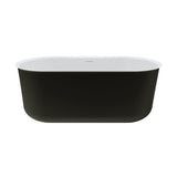Fienza Windsor Acrylic Bath w/ Overflow 1500mm Gloss White/Matte Black FR72-1500B-OF