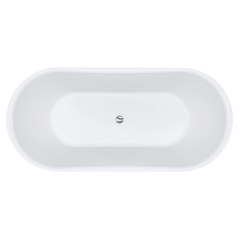 Fienza Windsor Acrylic Bath 1700mm (w/ Overflow) Gloss White/Matte Black Exterior FR72-1700B-OF