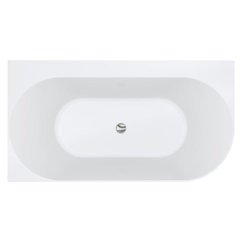 Fienza Chloe Acrylic Corner Bath (Right Hand) 1400mm (w/ Overflow) Gloss White FR75-1400R-OF