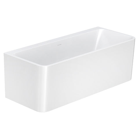 Fienza Delta Back To Wall Bath w/ Overflow 1700mm Gloss White FR8773-OF