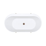 Fienza Aluca Freestanding Bath 1500mm w/ Overflow Matte Olive w/ Brushed Copper Legs FR88-1500G-CO-OF