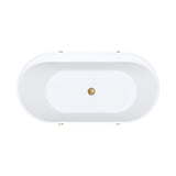 Fienza Aluca Freestanding Bath 1500mm w/ Overflow Matte Olive w/ Urban Brass Legs FR88-1500G-UB-OF