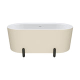 Fienza Aluca Freestanding Bath 1500mm w/ Overflow Matte Khaki w/ Matte Black Legs FR88-1500K-B-OF