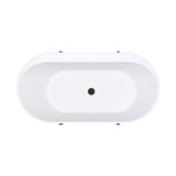 Fienza Aluca Freestanding Bath 1500mm w/ Overflow Matte Khaki w/ Matte Black Legs FR88-1500K-B-OF