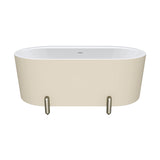 Fienza Aluca Freestanding Bath 1500mm w/ Overflow Matte Khaki w/ Brushed Nickel Legs FR88-1500K-BN-OF