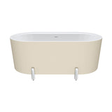 Fienza Aluca Freestanding Bath 1500mm w/ Overflow Matte Khaki w/ Chrome Legs FR88-1500K-C-OF