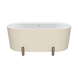 Fienza Aluca Freestanding Bath 1500mm w/ Overflow Matte Khaki w/ Brushed Copper Legs FR88-1500K-CO-OF