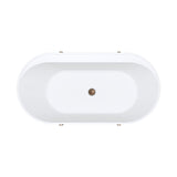 Fienza Aluca Freestanding Bath 1500mm w/ Overflow Matte Khaki w/ Brushed Copper Legs FR88-1500K-CO-OF