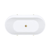 Fienza Aluca Freestanding Bath 1500mm w/ Overflow Matte Khaki w/ Urban Brass Legs FR88-1500K-UB-OF