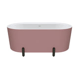 Fienza Aluca Freestanding Bath 1500mm w/ Overflow Matte Rouge w/ Matte Black Legs FR88-1500R-B-OF