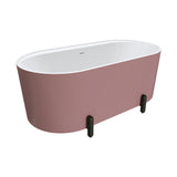 Fienza Aluca Freestanding Bath 1500mm w/ Overflow Matte Rouge w/ Matte Black Legs FR88-1500R-B-OF