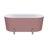Fienza Aluca Freestanding Bath 1500mm w/ Overflow Matte Rouge w/ Brushed Nickel Legs FR88-1500R-BN-OF