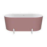 Fienza Aluca Freestanding Bath 1500mm w/ Overflow Matte Rouge w/ Chrome Legs FR88-1500R-C-OF