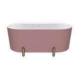 Fienza Aluca Freestanding Bath 1500mm w/ Overflow Matte Rouge w/ Brushed Copper Legs FR88-1500R-CO-OF