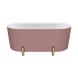 Fienza Aluca Freestanding Bath 1500mm w/ Overflow Matte Rouge w/ Urban Brass Legs FR88-1500R-UB-OF