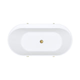 Fienza Aluca Freestanding Bath 1500mm w/ Overflow Matte Rouge w/ Urban Brass Legs FR88-1500R-UB-OF