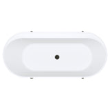 Fienza Aluca Freestanding Bath 1700mm w/ Overflow Matte Olive w/ Matte Black Legs FR88-1700G-B-OF