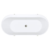 Fienza Aluca Freestanding Bath 1700mm w/ Overflow Matte Olive w/ Brushed Nickel Legs FR88-1700G-BN-OF