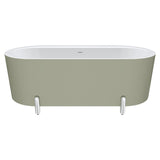 Fienza Aluca Freestanding Bath 1700mm w/ Overflow Matte Olive w/ Chrome Legs FR88-1700G-C-OF