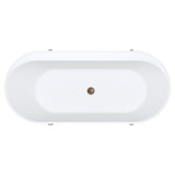 Fienza Aluca Freestanding Bath 1700mm w/ Overflow Matte Olive w/ Brushed Copper Legs FR88-1700G-CO-OF