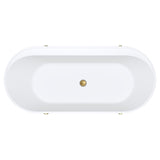 Fienza Aluca Freestanding Bath 1700mm w/ Overflow Matte Olive w/ Urban Brass Legs FR88-1700G-UB-OF