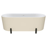 Fienza Aluca Freestanding Bath 1700mm w/ Overflow Matte Khaki w/ Matte Black Legs FR88-1700K-B-OF