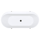 Fienza Aluca Freestanding Bath 1700mm w/ Overflow Matte Khaki w/ Matte Black Legs FR88-1700K-B-OF